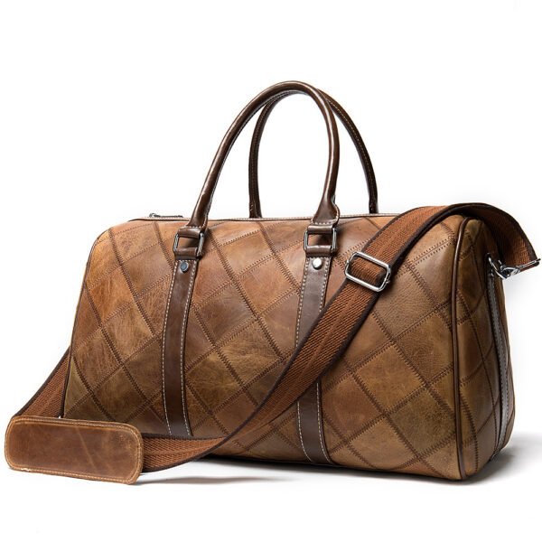 Checkered Leather Carry-on Bag